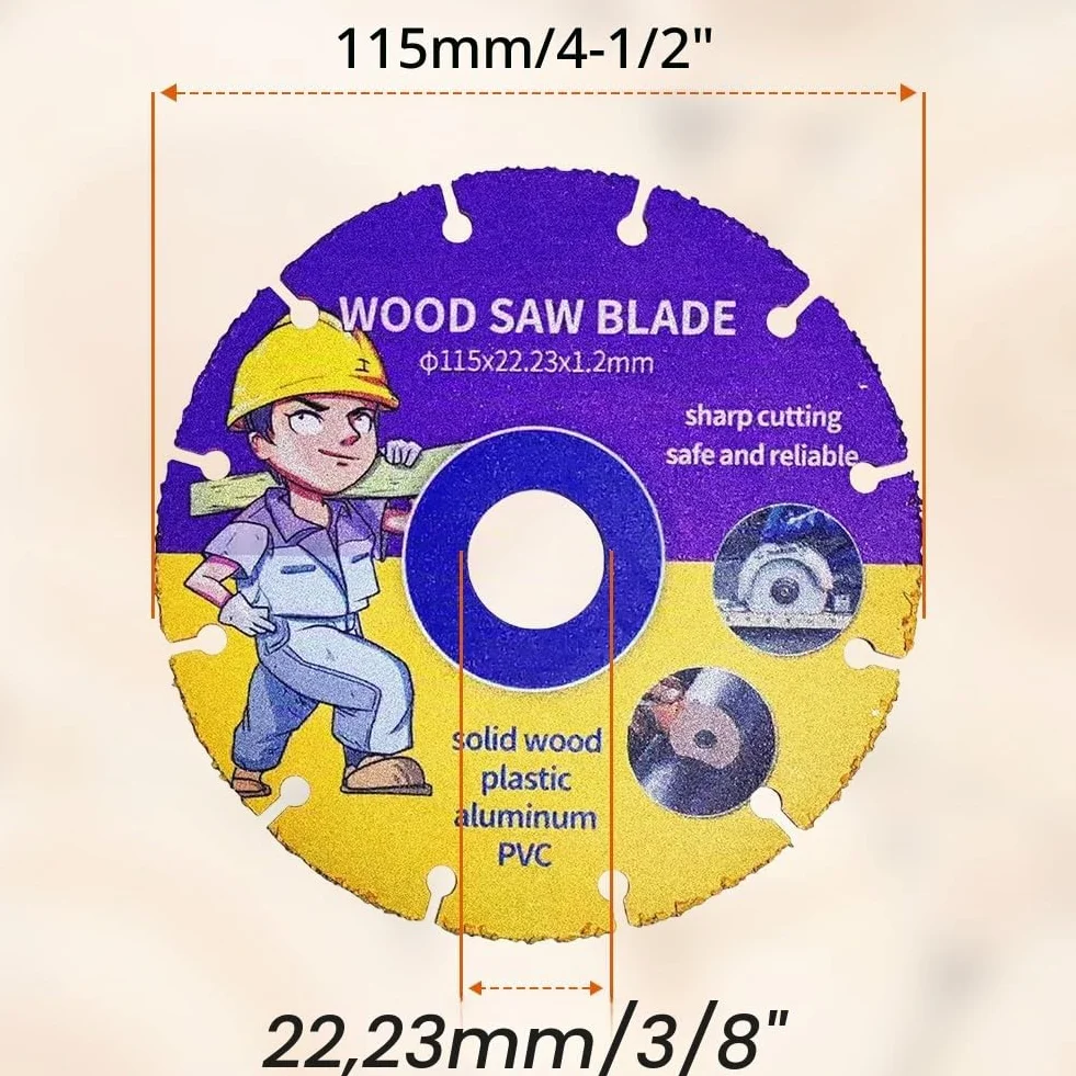 Disco de corte 115 mm amoladora angular multi rueda hoja sierra metal duro para madera contrachapado caucho plásticos