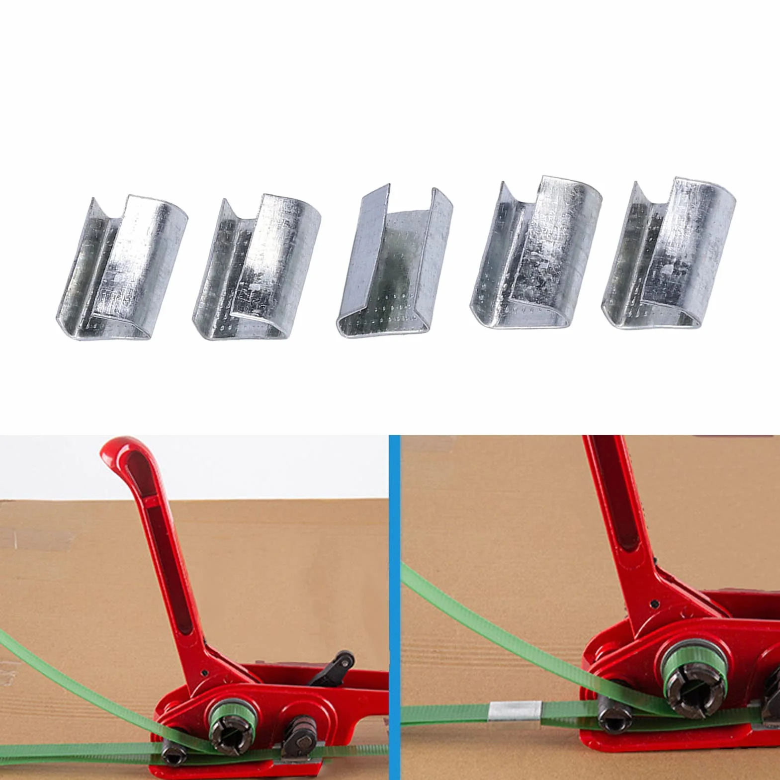 Sellos abiertos para fleje de acero galvanizado 16 mm PET Hebilla de fleje de metal