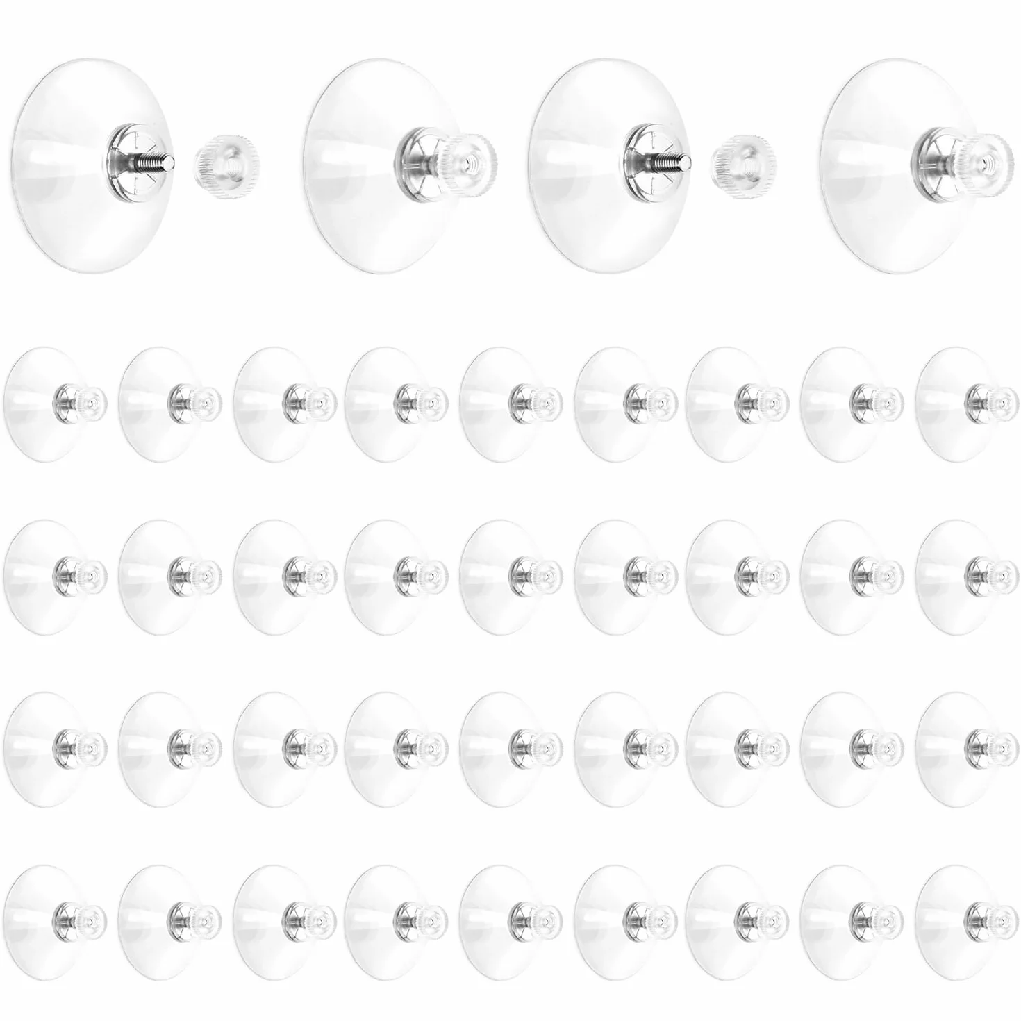 QWORK ventosas para cristal Ø 40mm con tuerca moleteada, 40 piezas