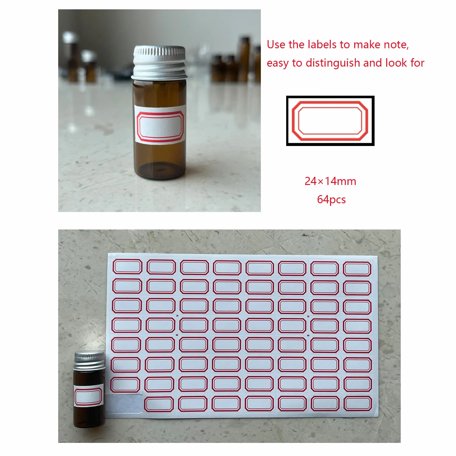 Ámbar Viales de Vidrio 10 ml con Tapones de Rosca, Vial Muestra Líquido, 50 Unidades