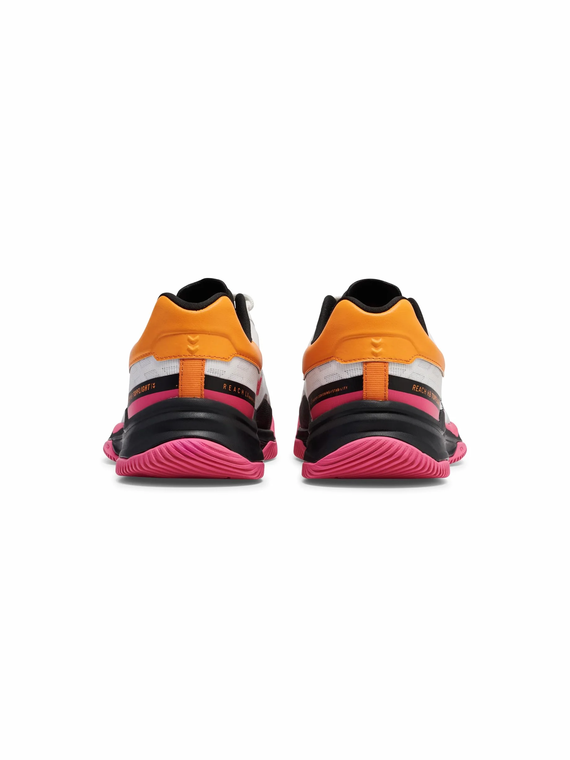 hummel HB TopFlight Pro Zapatillas de balonmano para interiores blanco rosa naranja