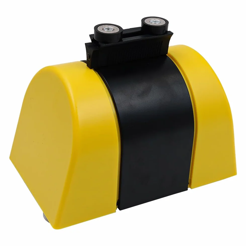POFET Cinta de Barrera para Colas retráctil magnética de 5m, Negro/Amarillo