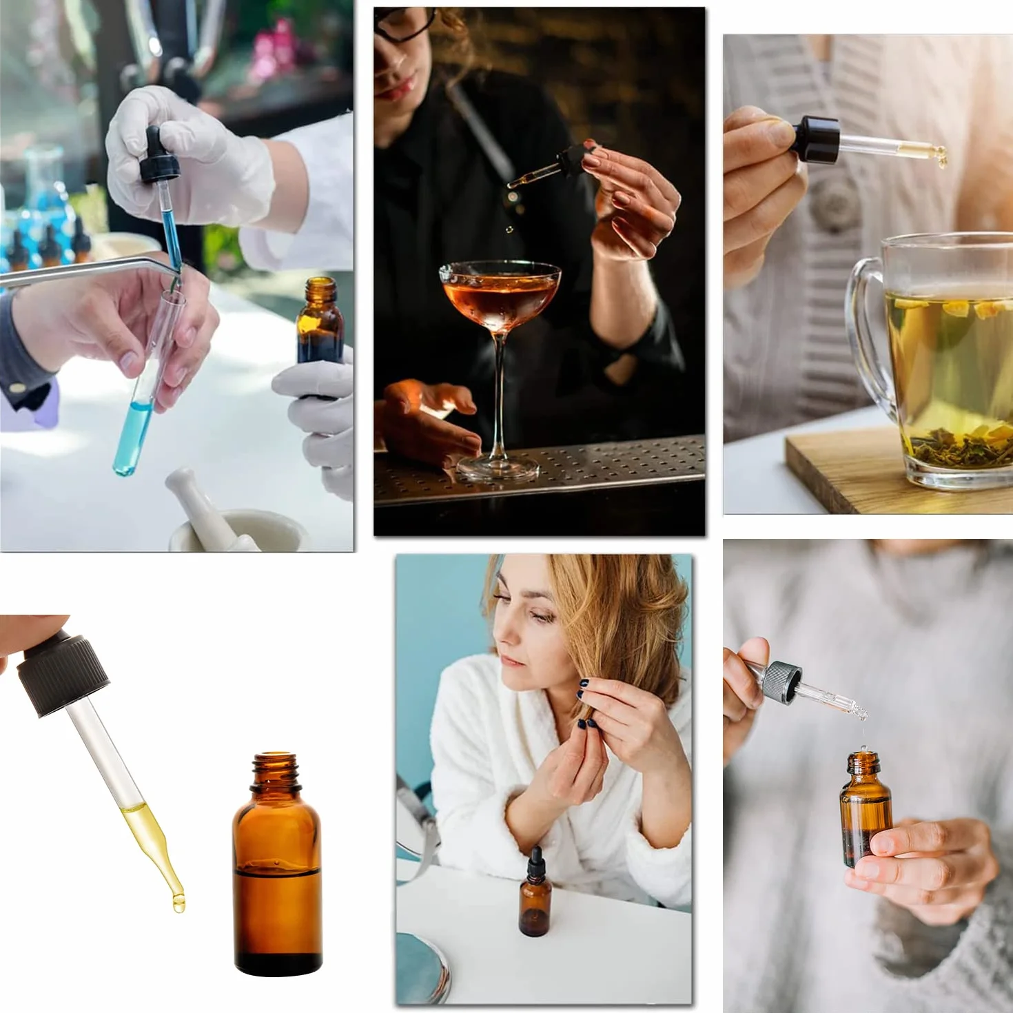 Botellas Ambar Vidrio 30 ml Cuentagotas, Frascos Cristal 24 unidades Gotero 30ml