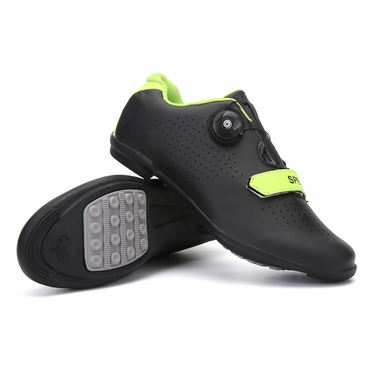 Zapatillas De Ciclismo, Zapatillas De Bicicleta De Montaña Y Carretera con Suela De Goma, Zapatillas De Bicicleta Sin Bloqueo con Sistema De Cordones De Rotación Rápida