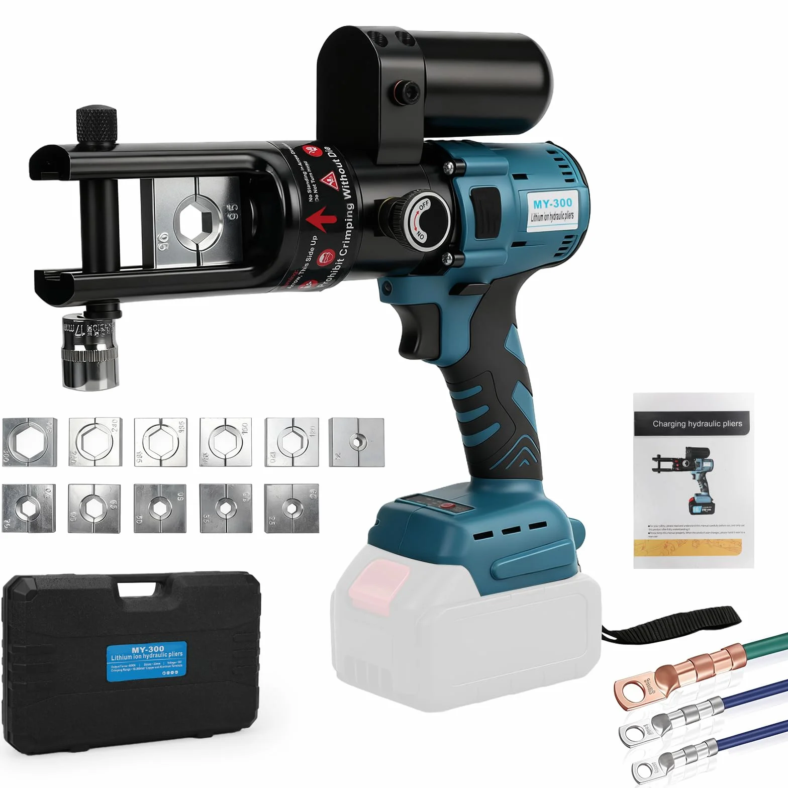 Makita 18V Crimpadora Hidráulica Eléctrica 16-300 mm² Cobre 10-240 mm² Aluminio