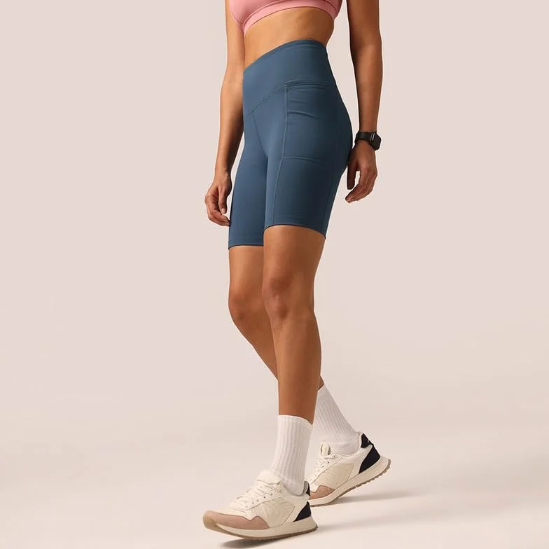 Blissclub Ultimate Pantalones cortos de ciclismo Lite con 2 bolsillos, pantalones cortos de gimnasio para mujer, pantalones cortos deportivos, pantalones cortos de natación y moldeadores para abdomen