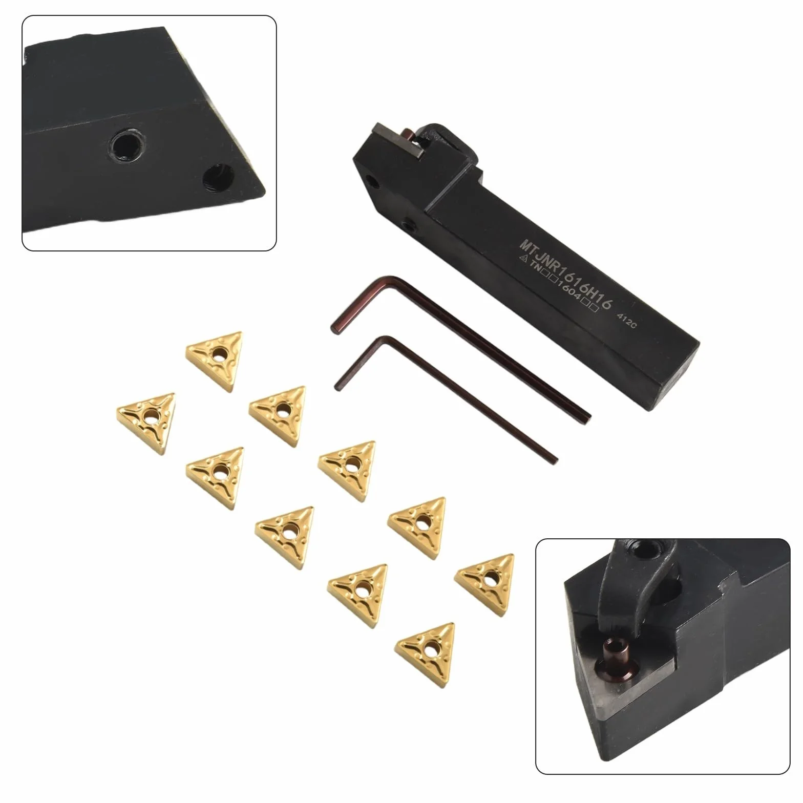 Torno MTJNR1616H16 Tenedor de herramientas con insertos de carburo TNMG332 TNMG160408 para torneado CNC