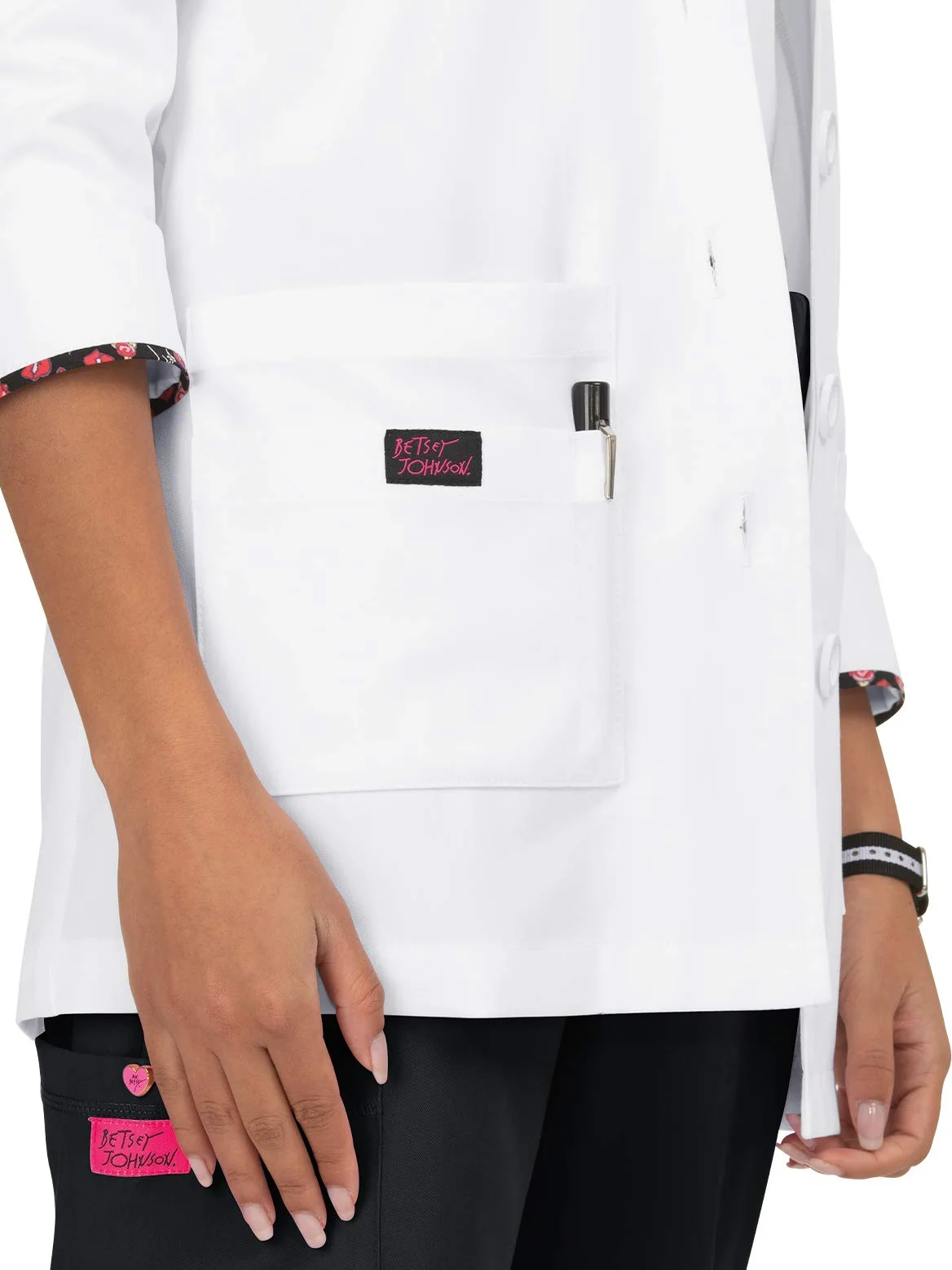 KOI Betsey Johnson B402 Women's Canna Lab Coat White