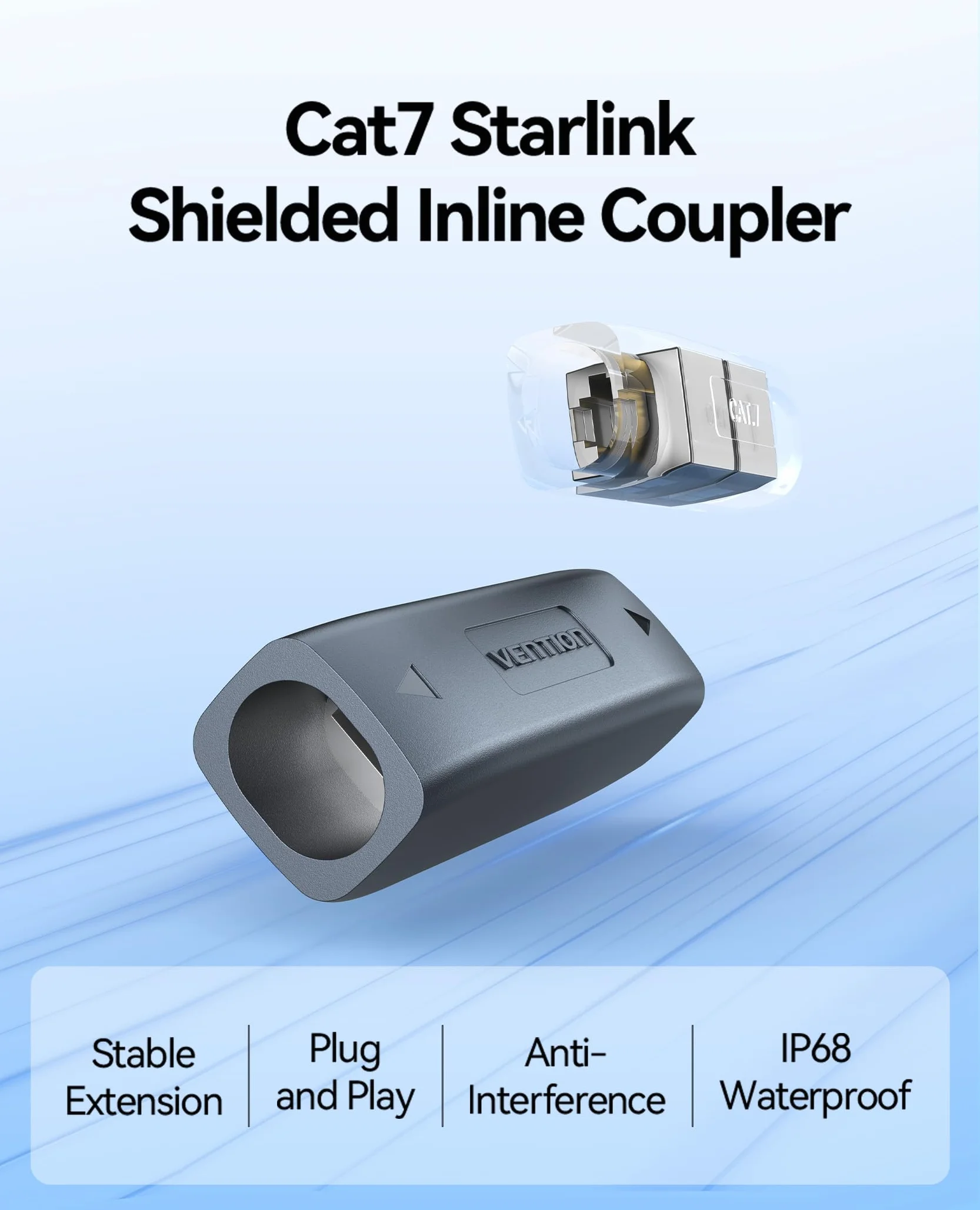 VENTION Acoplador de Cable Starlink Gen 3 IP68 RJ45 para Ethernet Starlink Gen 3/Mini Dish