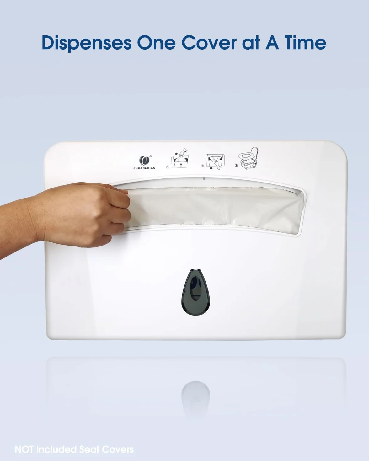 Dispensador de fundas para asiento de inodoro CHUANGDIAN, montado en pared, blanco