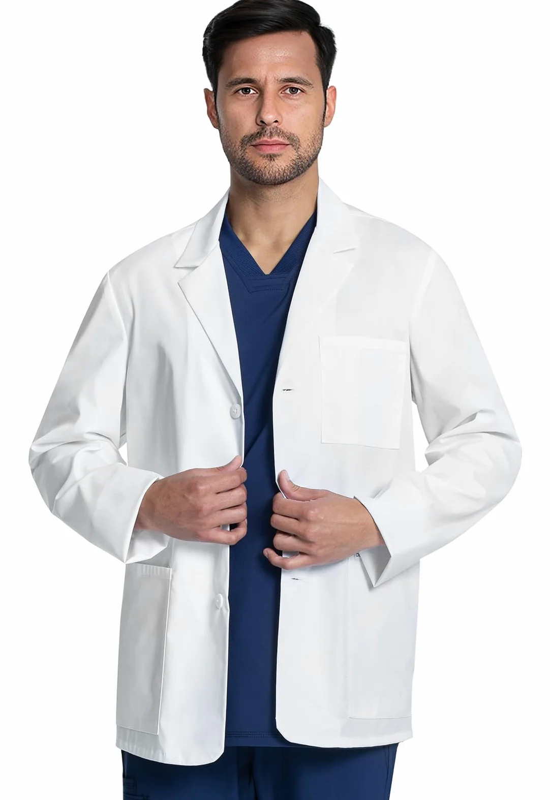 Cherokee CK401 - Abrigo de laboratorio para hombre, de 30 pulgadas, duradero, elástico mecánico