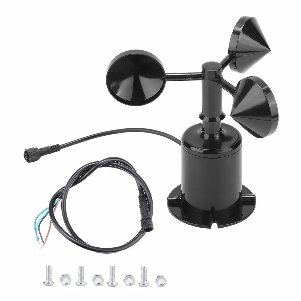 Anemómetro Transmisor de Tres Tazas 0-70M/S Policarbono Sensor de Velocidad del Viento