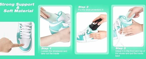 Protector de arrugas de zapatos, 6 pares de protectores de arrugas de zapatos para la mayoría de las arrugas de tenis para mujeres 5-9 hombres 7-12