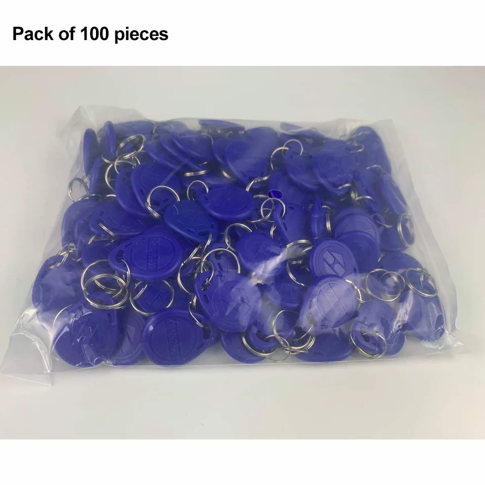 100pcs EM 125KHz EM4100 Llaveros Tarjetas Control Acceso RFID Proximidad TK4100 Tarjeta Identificación Inteligente Solo Lectura (Blue)