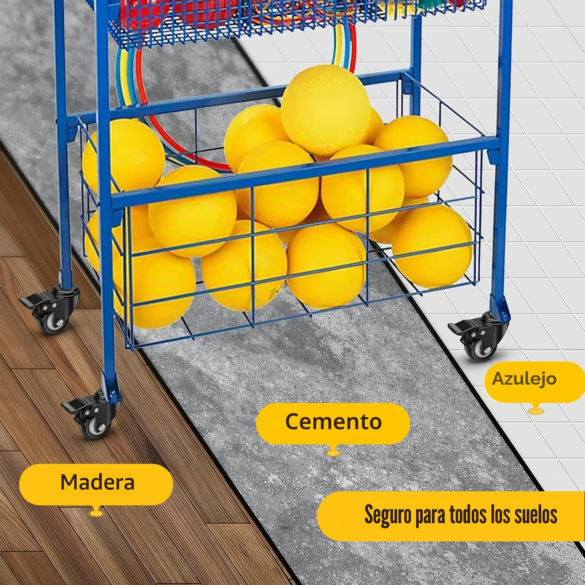 HOLKIE Juego de 4 ruedas giratorias con freno M8 x 25mm 50mm Negro