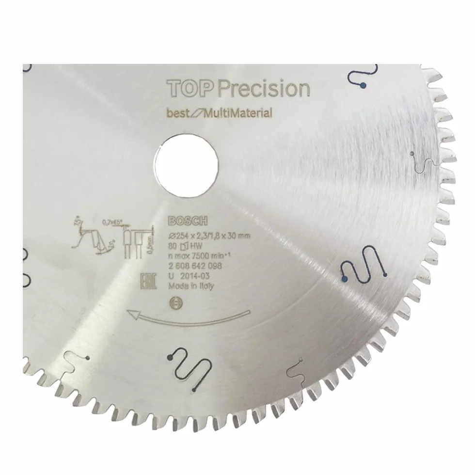 Bosch Hoja de sierra circular Top Precision Best for Multi Material 254 x 30 x 2,3 mm 80