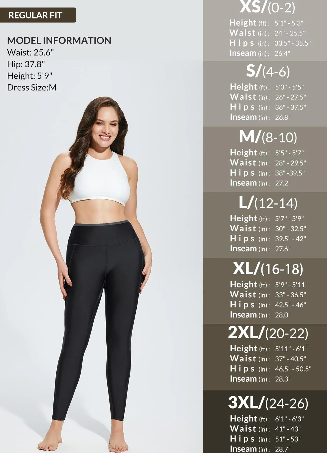BALEAF Leggings de natación mujer con bolsillos cremallera UPF 50+