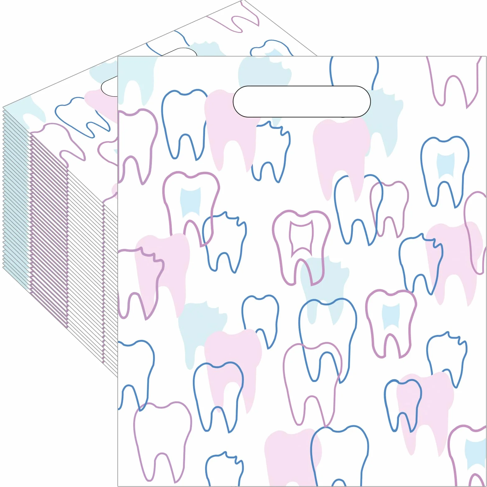 Bolsas dentales con asas 8.3 x 9.5 pulgadas paquete de 50 para pacientes dentistas clínica