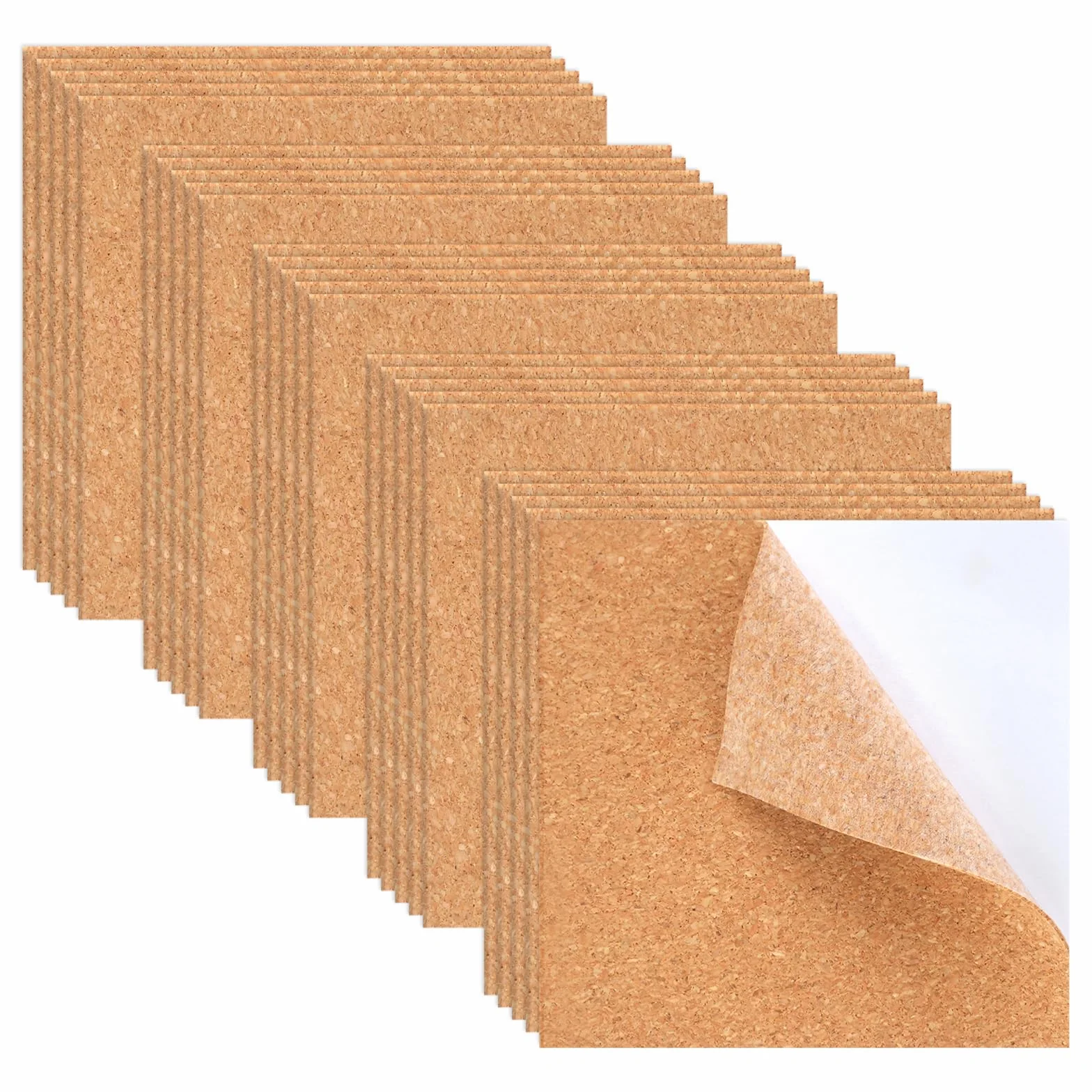 Corcho Autoadhesivo 1mm 10x10cm 25 Piezas para Pared y Decoración