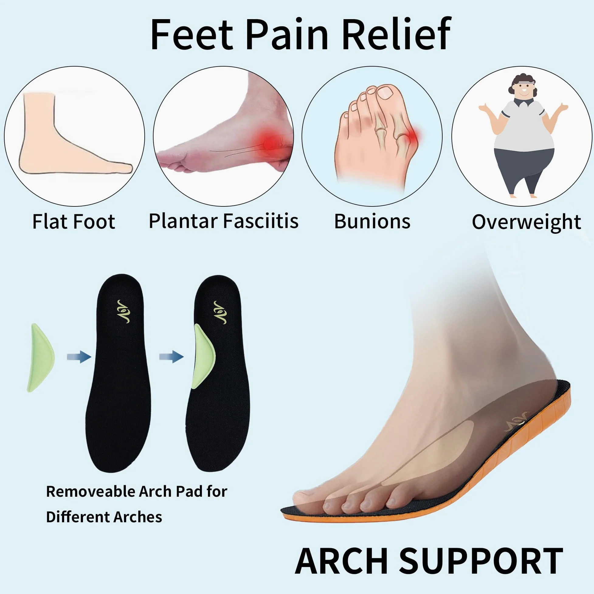 M MAGPER Womens Arch Support Trainers Plantar Fasciitis Shoes Orthotic Walking Trainers for Pain Relief 4.5-9 UK