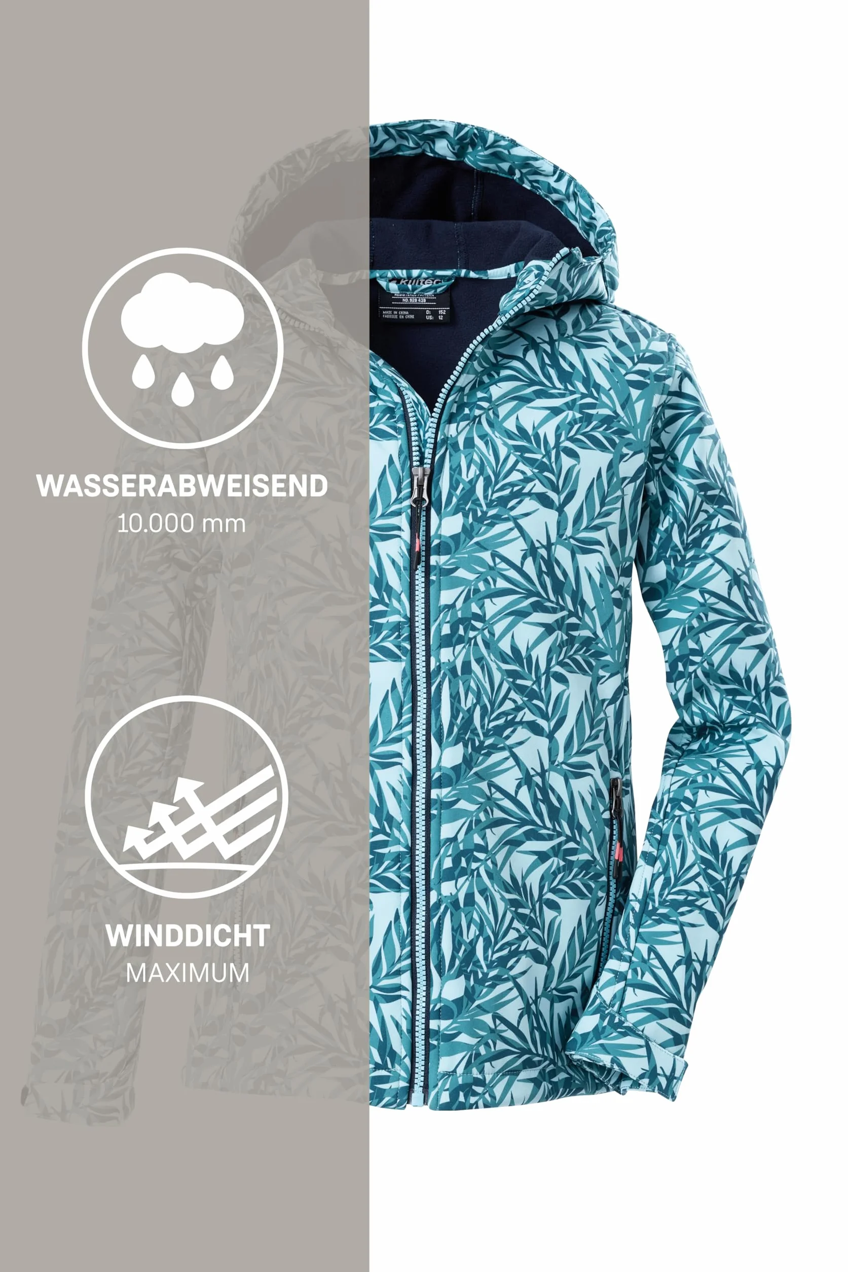 Killtec Mädchen Softshelljacke Print Chaqueta softshell/outdoor con capucha Niñas