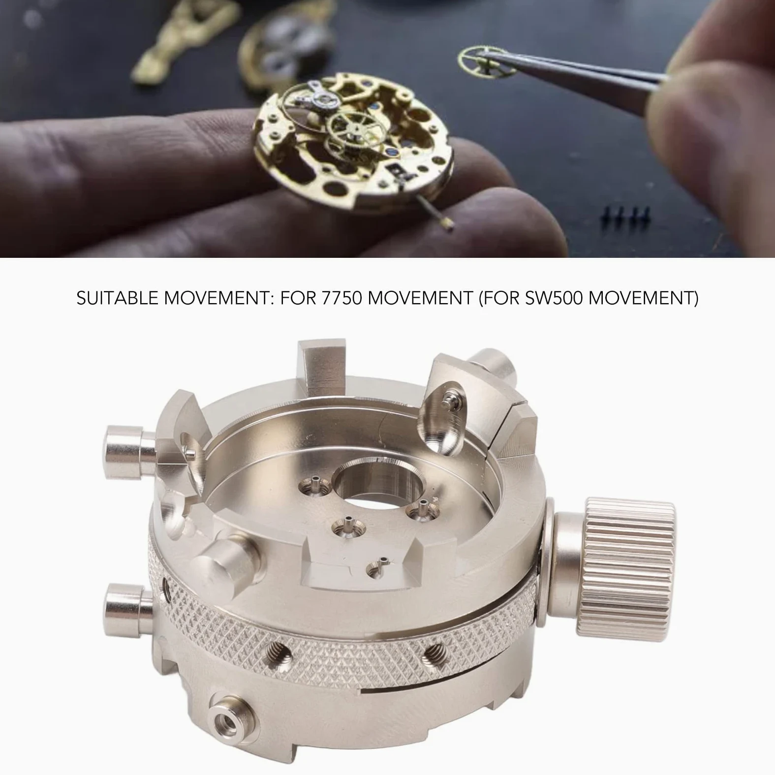 Base de movimiento de reloj, base de movimiento de reparación estable, herramienta de ajuste de fijación de acero inoxidable, soporte de movimiento de reloj de acero, herramienta de reparación de