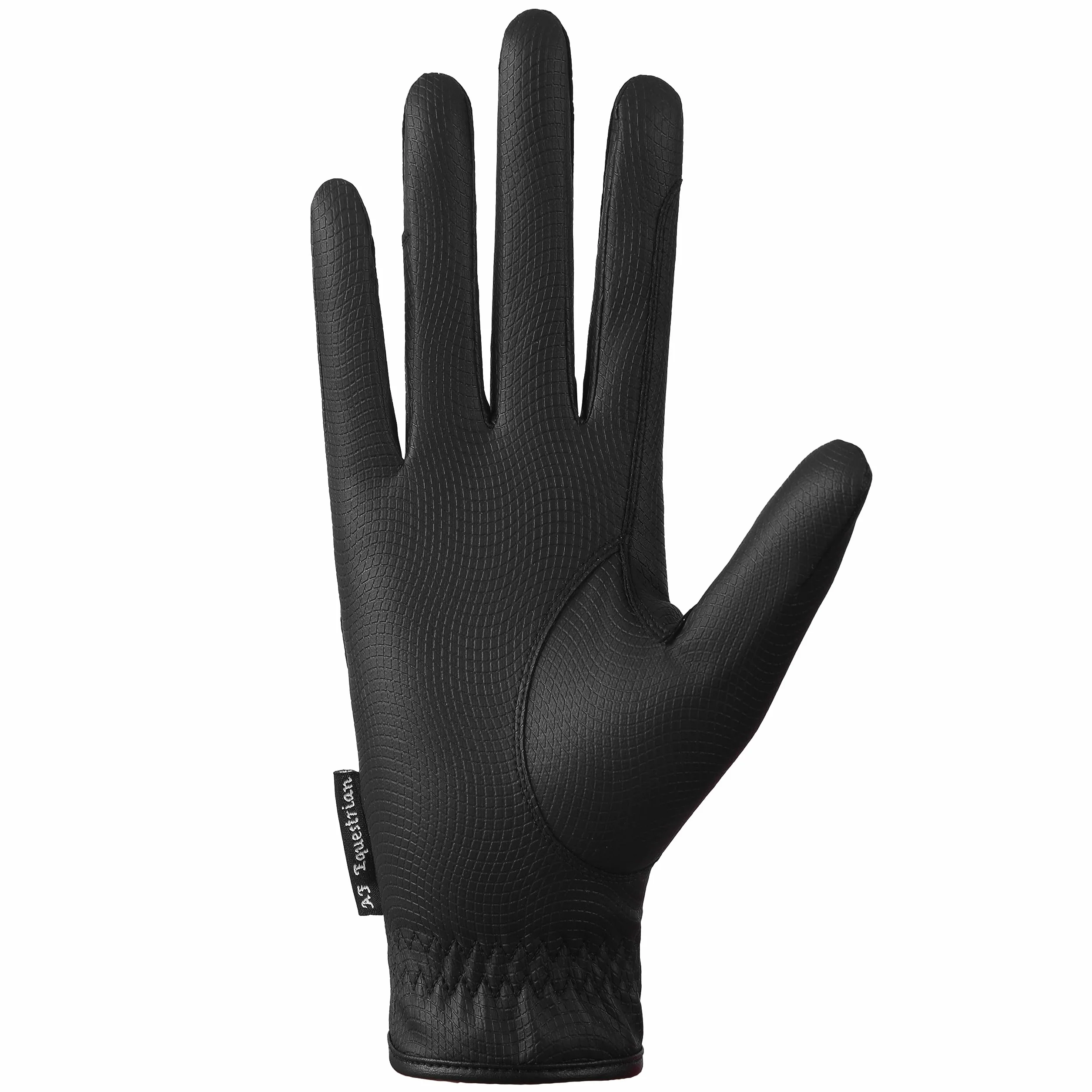 Synthetic Leather Equestrian Ladies Horse Riding Gloves Black Women's Pony Riding Gloves Black