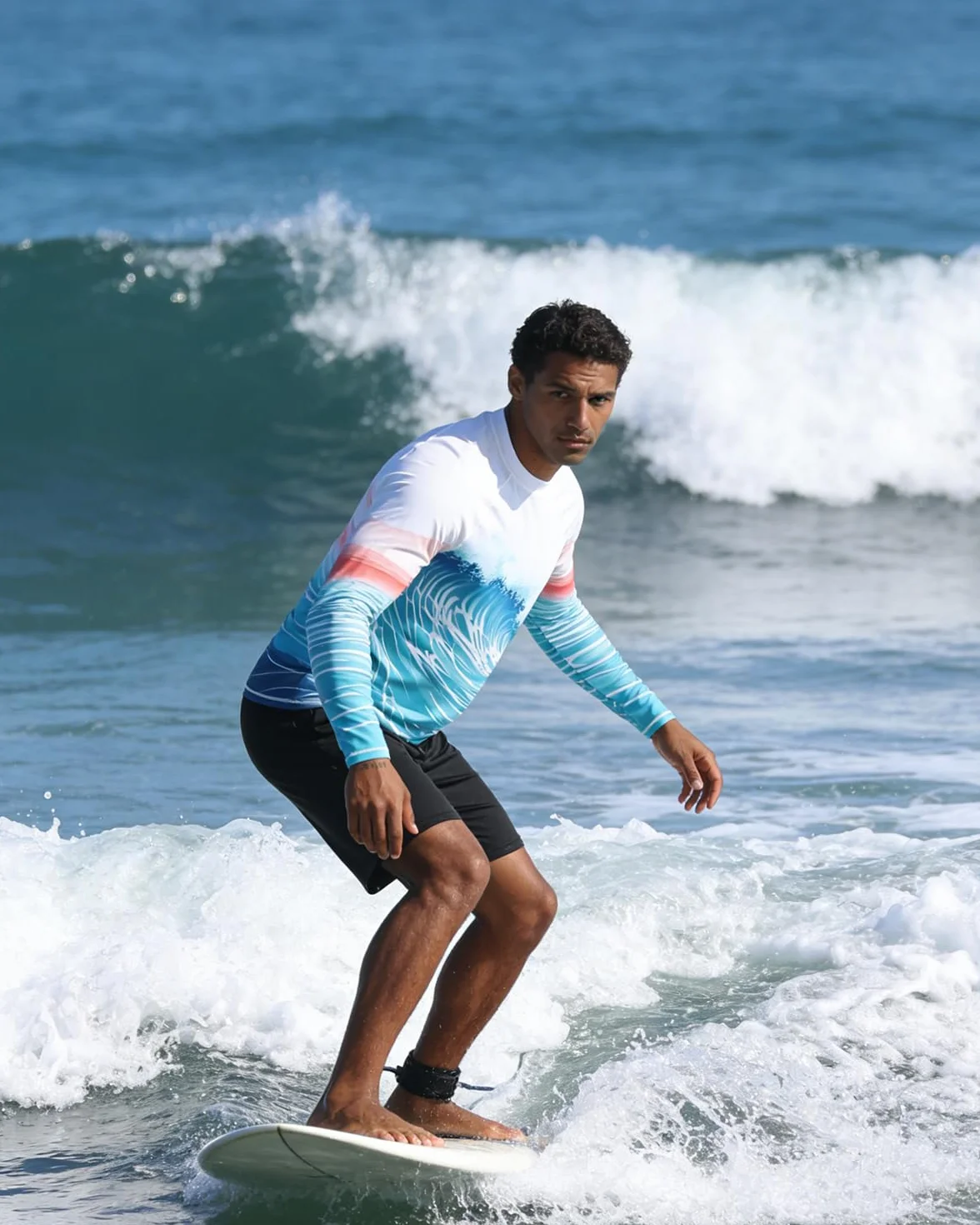 VAYAGER Camisetas de baño para Hombre UPF 50+ Rash Guard Manga Larga Protección UV Pesca