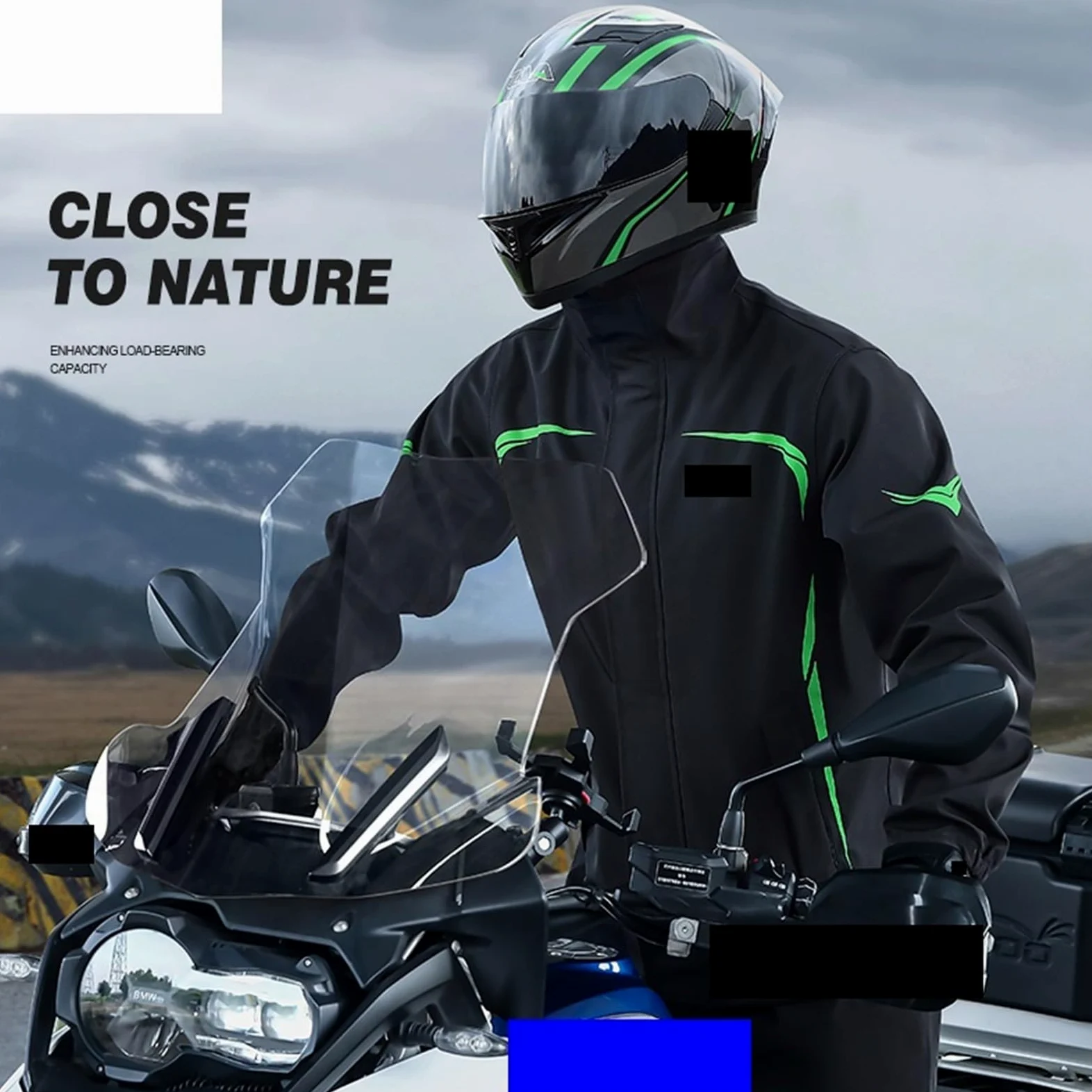 Traje de Agua 1 juego de pantalones impermeables for lluvia, traje impermeable dividido, for motocicleta, for hombre