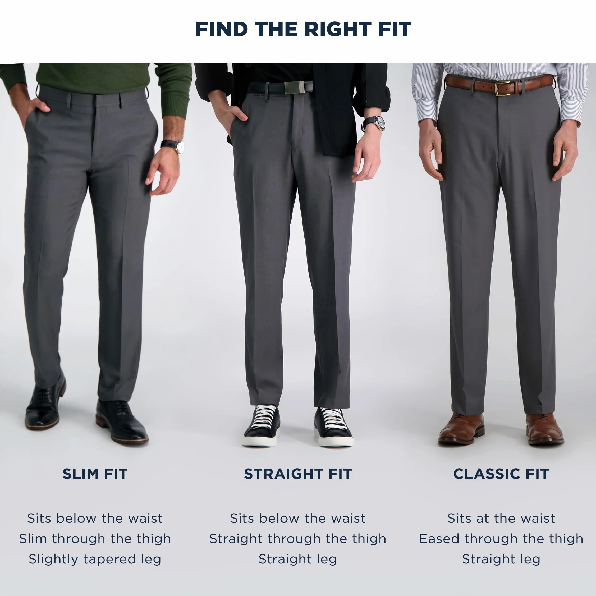 Haggar - Pantalones de vestir cómodos de alta calidad para hombre, ajuste recto, parte delantera plana (tallas regulares y superiores a la L), 40W x 30L