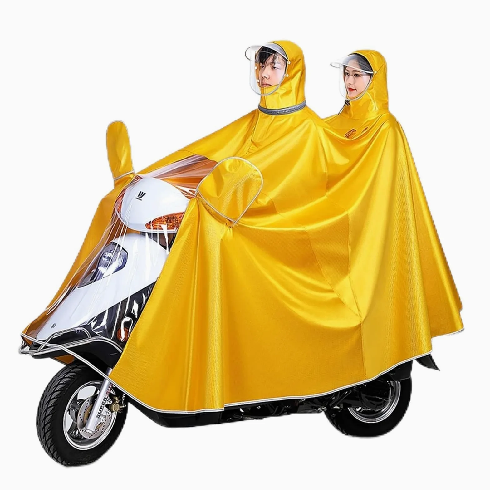 Poncho de lluvia para scooter de movilidad, Capa de lluvia unisex a prueba de viento con cubierta de espejo retrovisor, for motocicleta E-bike (color: rojo, tamaño: M)