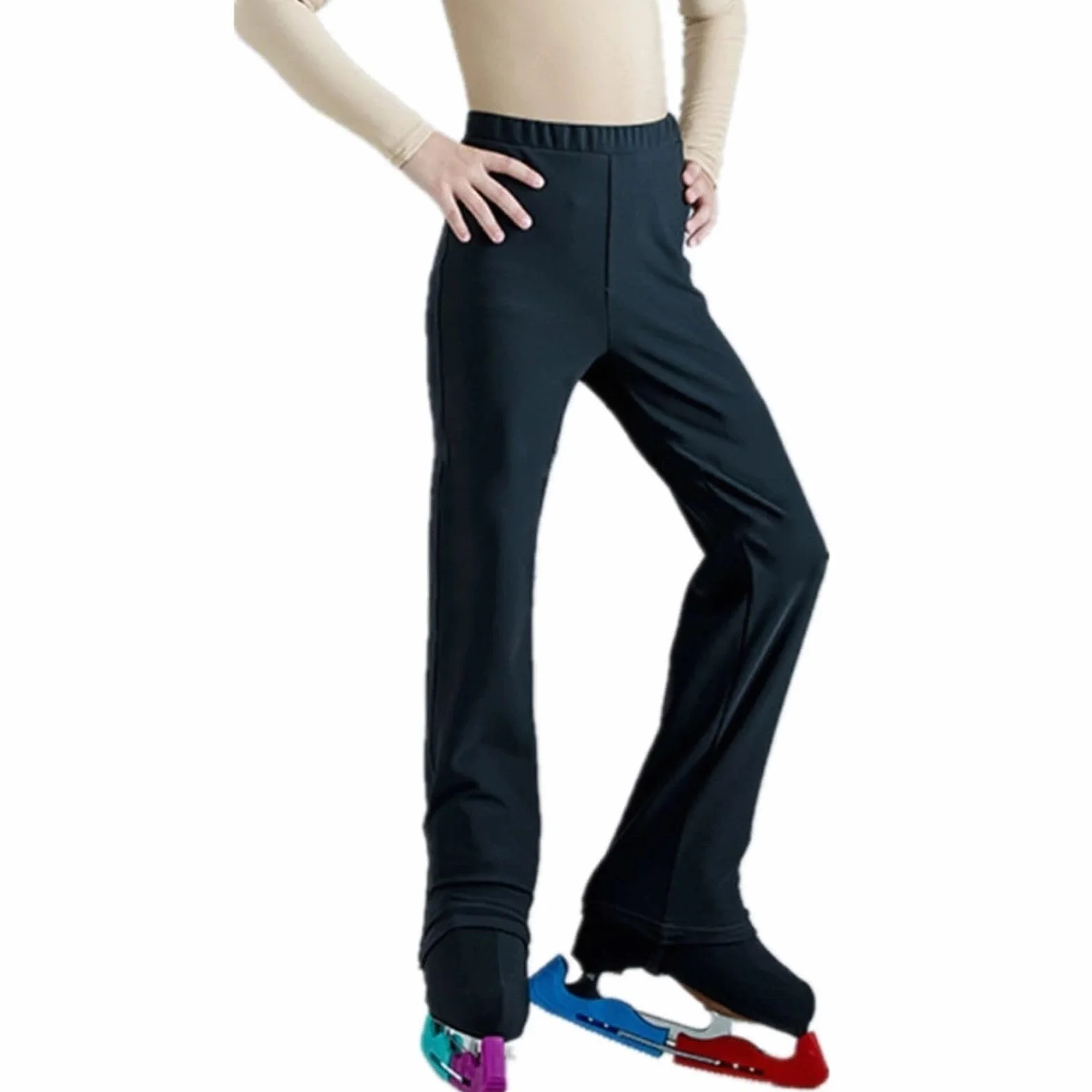 LIUHUO Pantalones de Patinaje artístico Negro Liso para Hombre