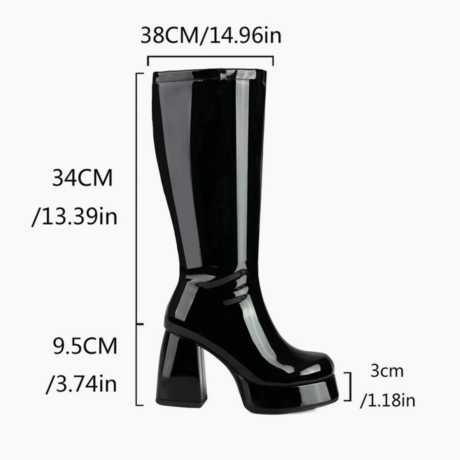Botas altas de tacón para mujer, botas altas por encima de la rodilla ligeras al aire libre botas altas con tacón con cremallera botas de montar para mujer suela interior primavera invierno,