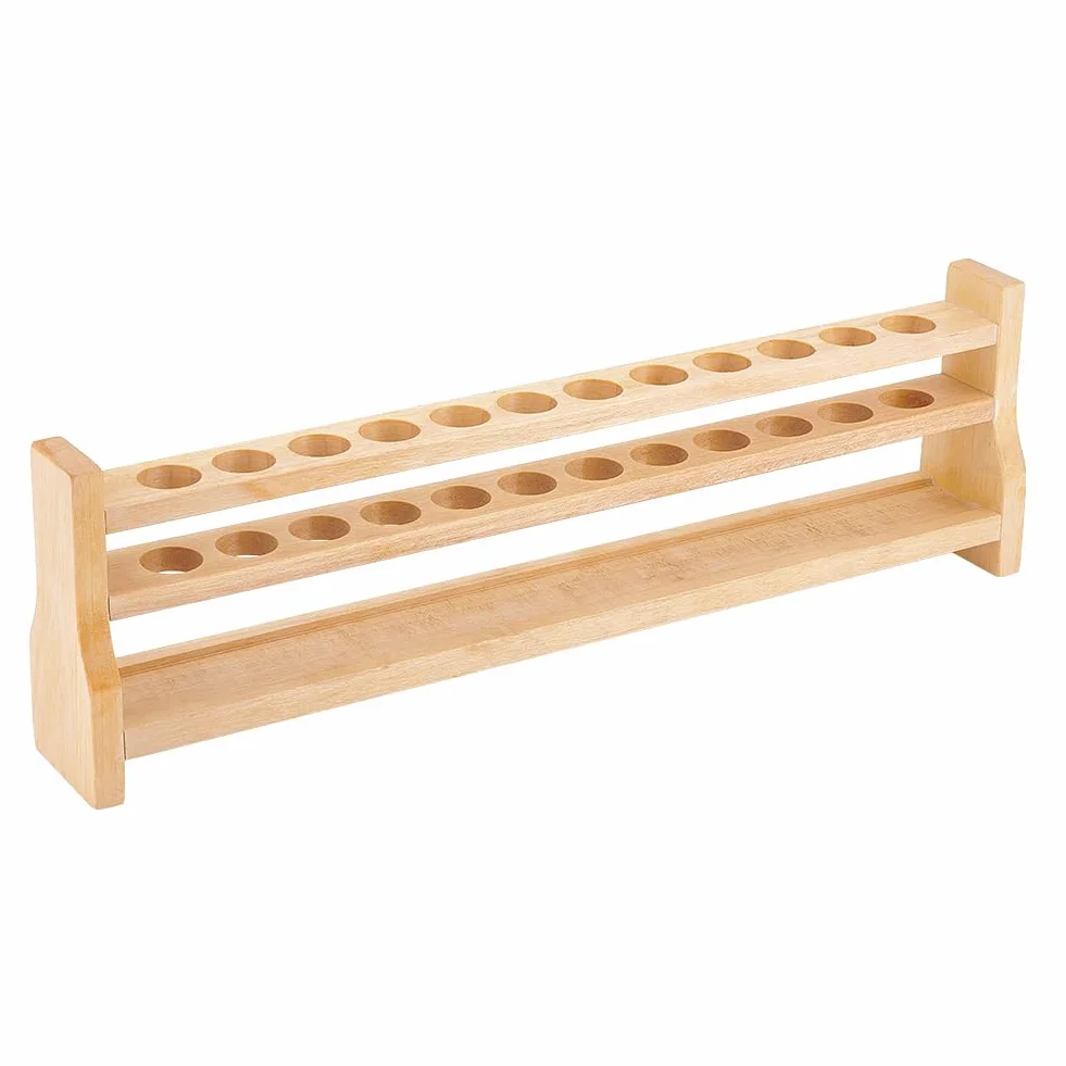 OLYCRAFT Estante para Tubos de Ensayo de Madera 12 Orificios 20ml Soportes Laboratorio Química