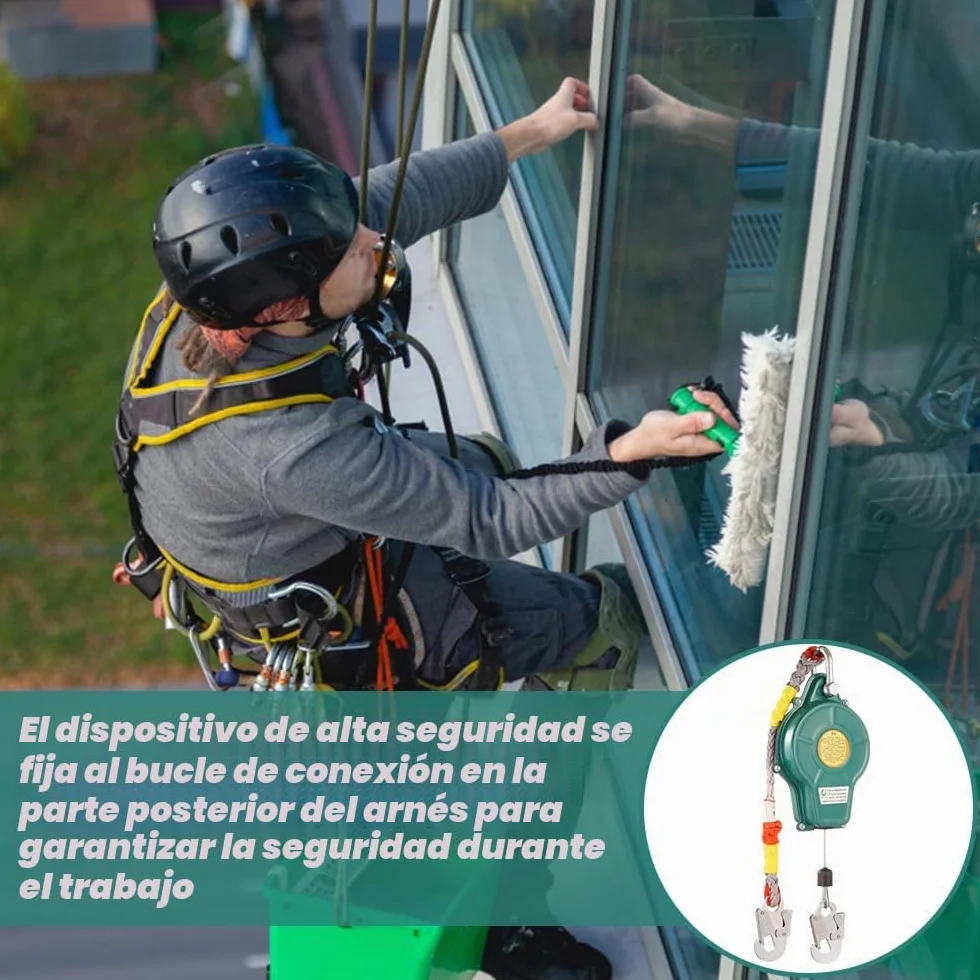 Dispositivo de seguridad de altura retráctil 10 m protección contra caídas carga máxima 150 kg
