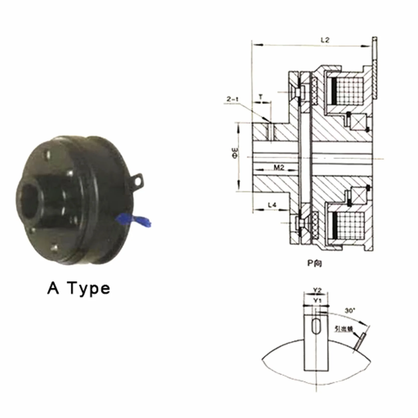 Embrague electromagnético DLD6-05 DC24V tipo seco de una sola placa
