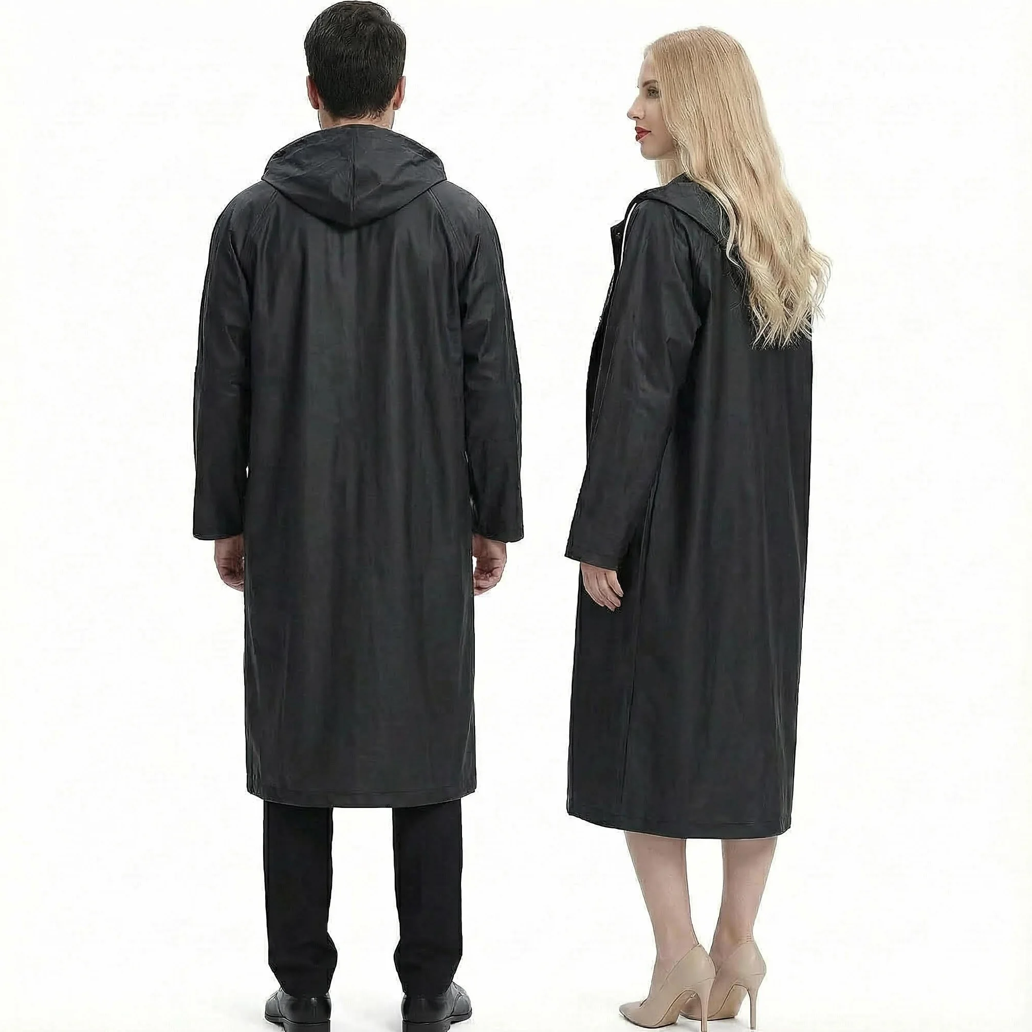 Poncho de Lluvia Impermeable con Capucha y Mangas, Reutilizable, Talla Única para Hombre y Mujer