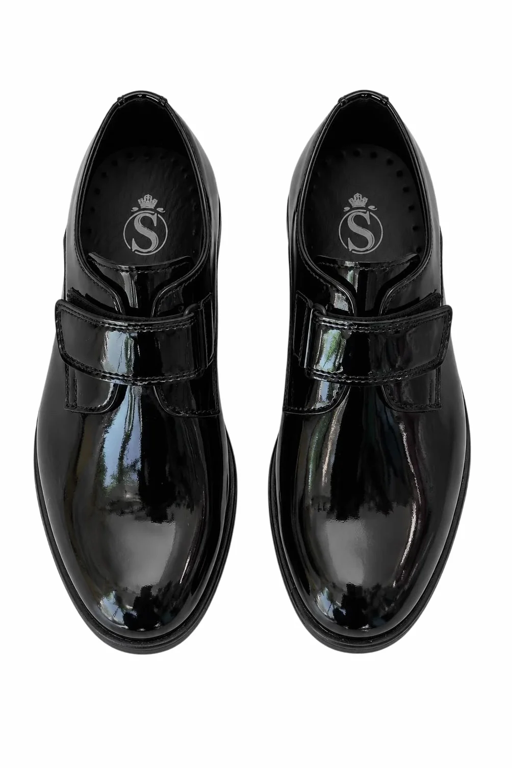 SIRRI Zapatos de Vestir Negros de Charol para niño con Cierre Calzado Formal Infantil