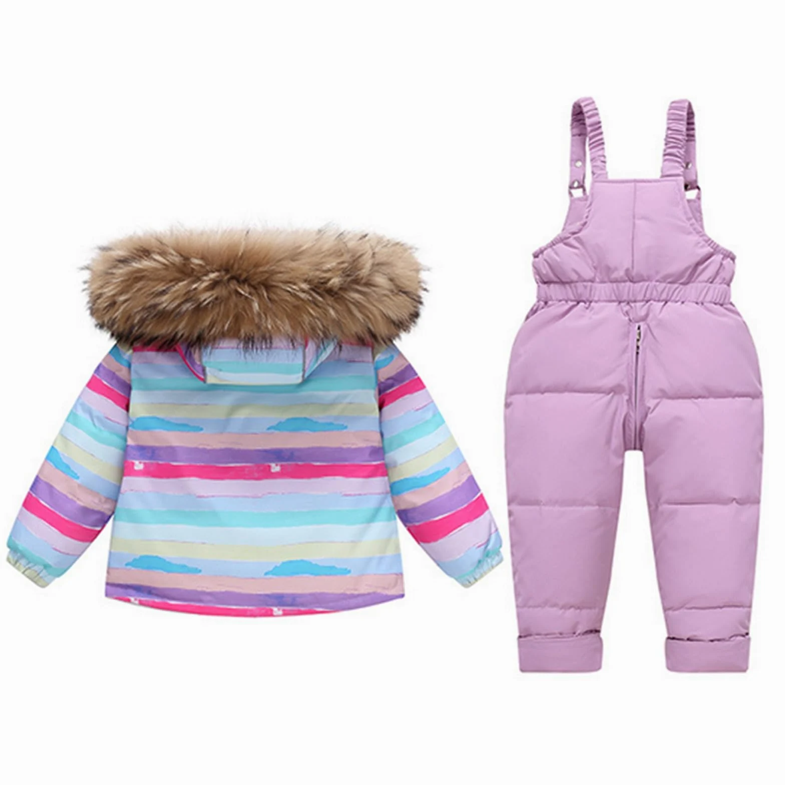 Genérico Traje Nieve NiñA Bebe,Conjunto De Nieve Aislante De Dos Piezas para NiñAs Ideal para El Invierno Incluye Mono Y Abrigo Acolchados para Jugar Al Aire Libre En Climas FríOs