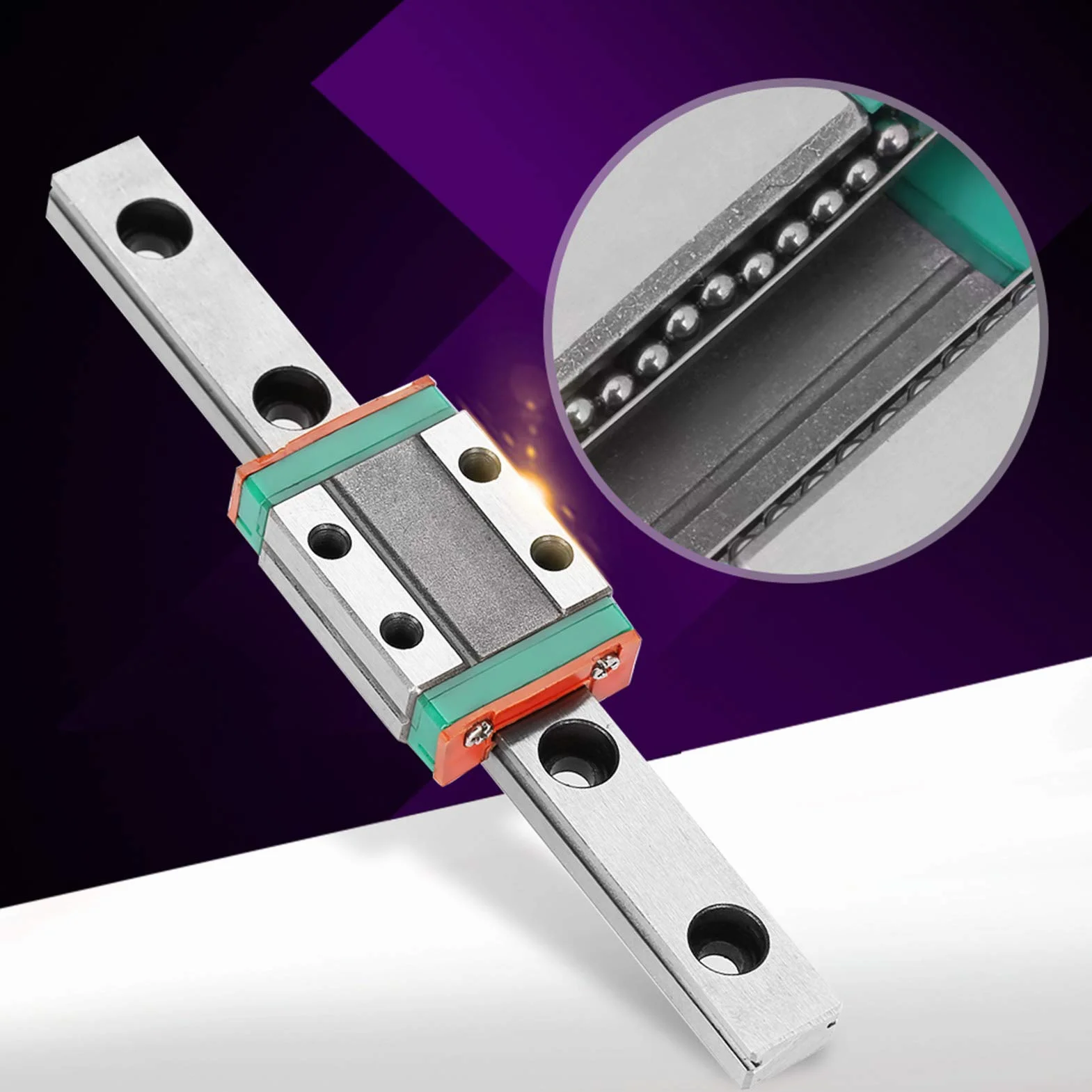 Guía de Carril Lineal 100mm LML9B Mini para Impresora 3D y Máquina CNC