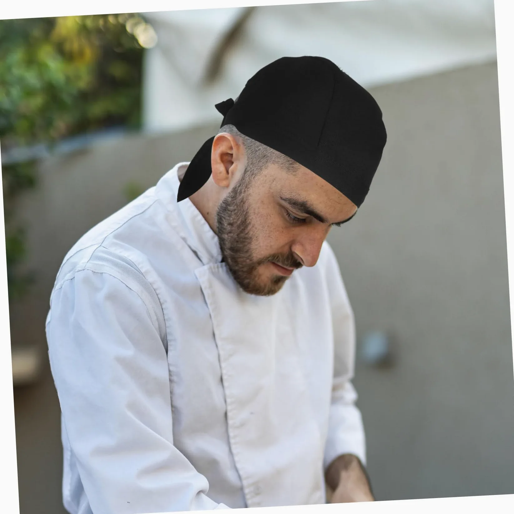 Beaupretty Gorro de Chef de Tela de Algodón Negro, 6 Unidades | Restaurante y Cocina, Ajuste al Cuero Cabelludo, Ayuda a Evitar Aceite