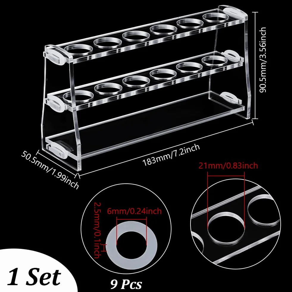 Soporte de tubos de ensayo de acrílico transparente de 6 agujeros rectangular UNICRAFTALE
