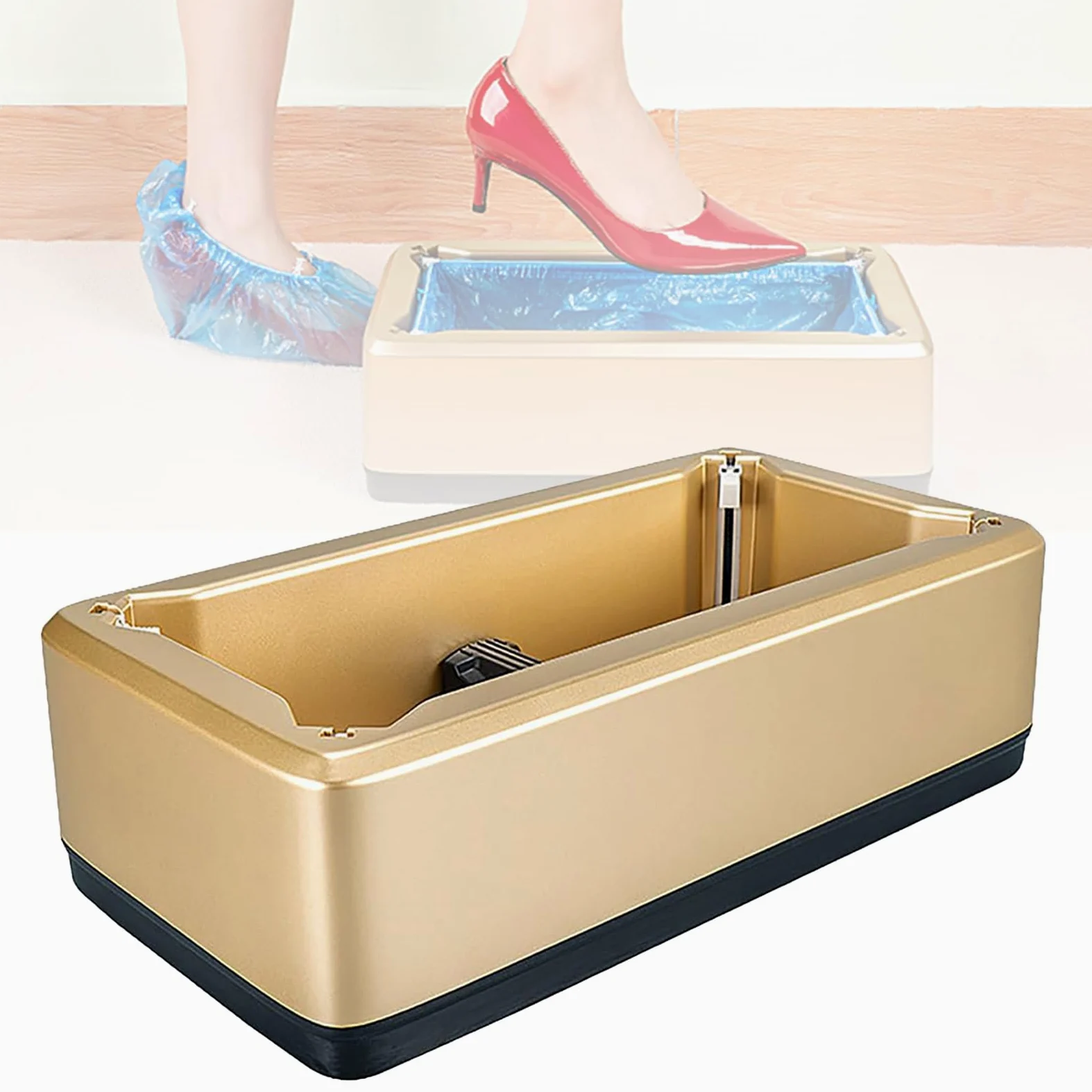 Máquina Automática Para Cubrir Zapatos, Dispensador Automático De Cubiertas Para Zapatos Desechables Con 200 Cubrezapatos De Plástico Desechables, Cubierta Para Zapatos Portátil Para El Hogar gold