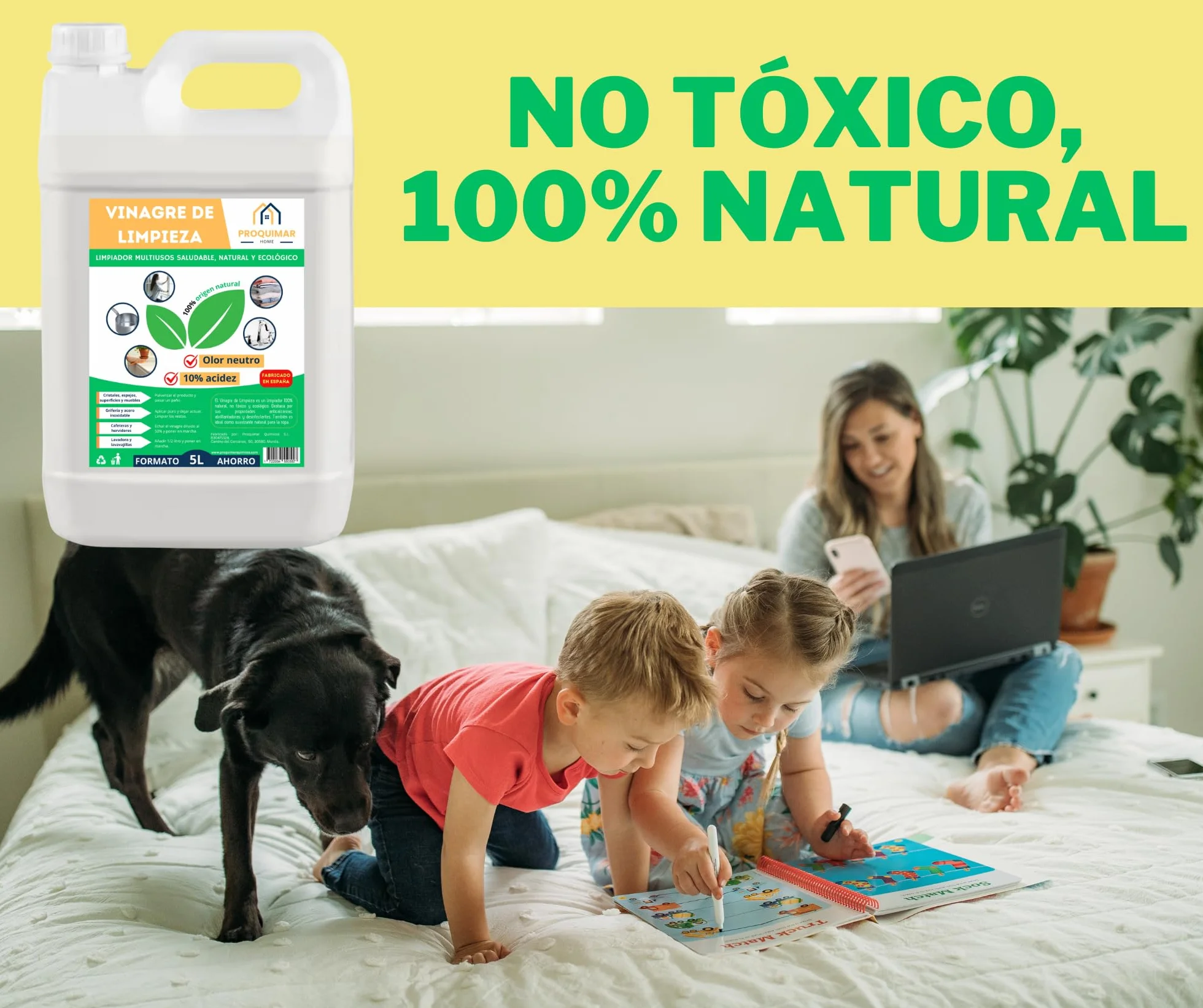 Vinagre de Limpieza 10º Limpiador Natural Multiusos Desengrasante Desinfectante Ecológico