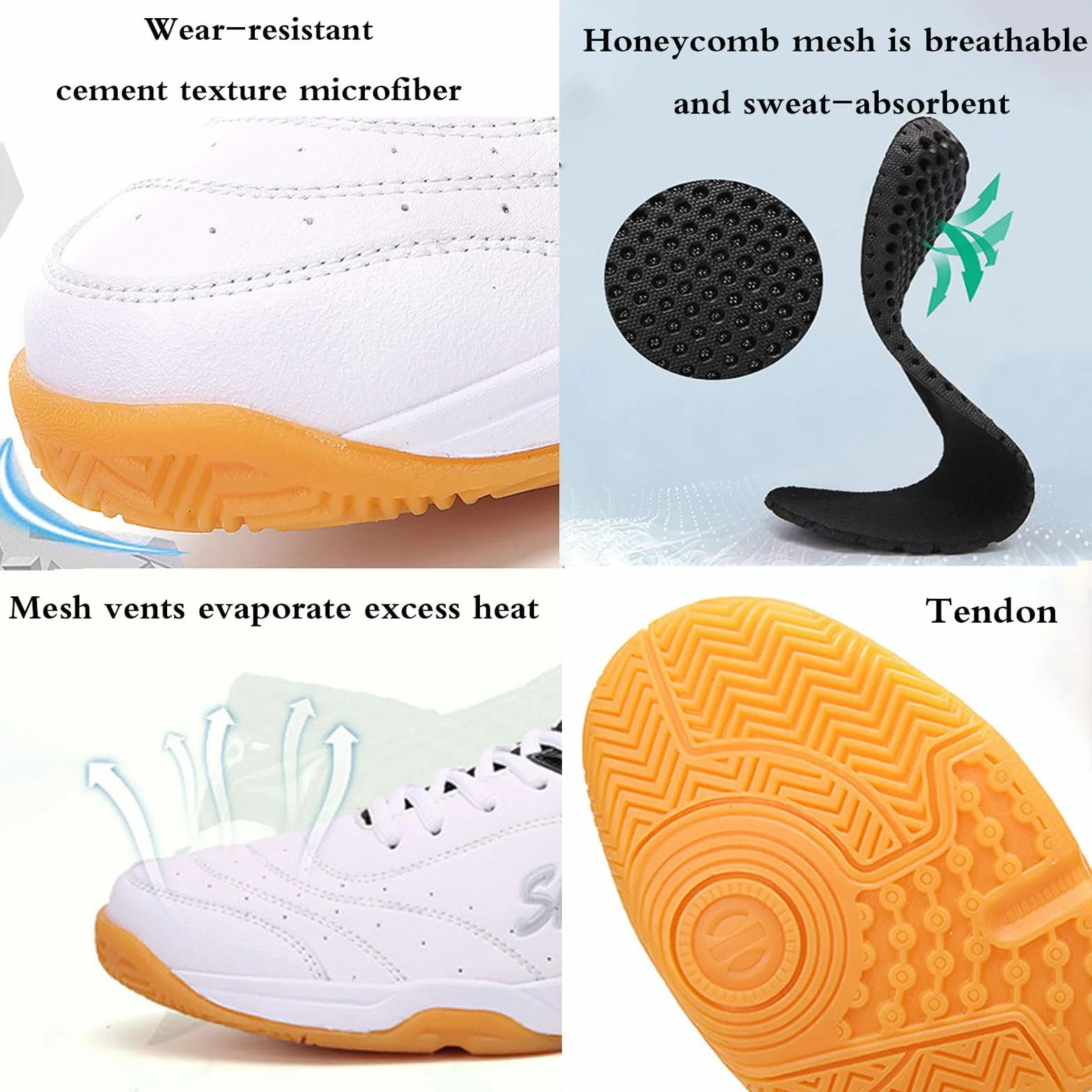 Zapatos De Tenis De Mesa,Zapatos De BáDminton,Zapatos De Pickleball para Hombre,BáDminton Zapatilla Voleibol,Prueba Resbalones,Transpirable,CóModos,para Pistas Interiores Y Exteriores