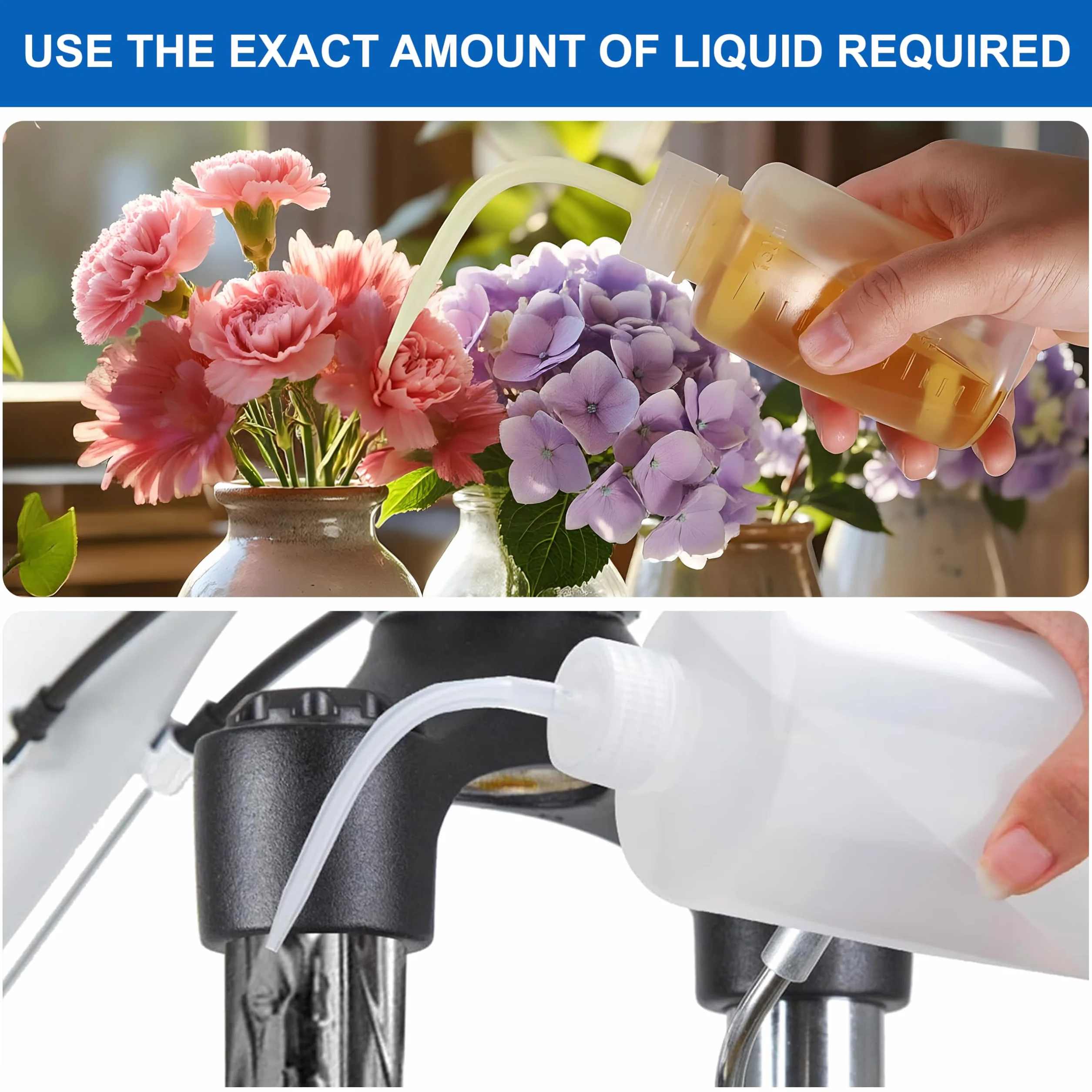 Botellas de Lavado 500 ml, Plástico Transparente, Squeeze Wash Bottle con Embudo para Laboratorio