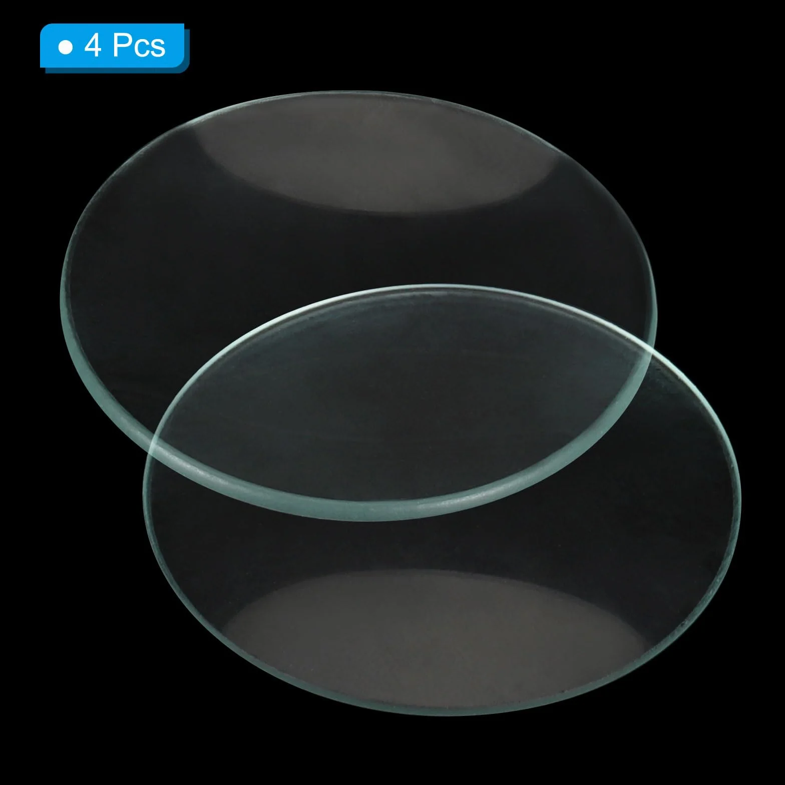 PATIKIL 50mm Vidrio de Reloj 4 Unidades Cubiertas Transparentes para Matraces Vasos de Precipitados