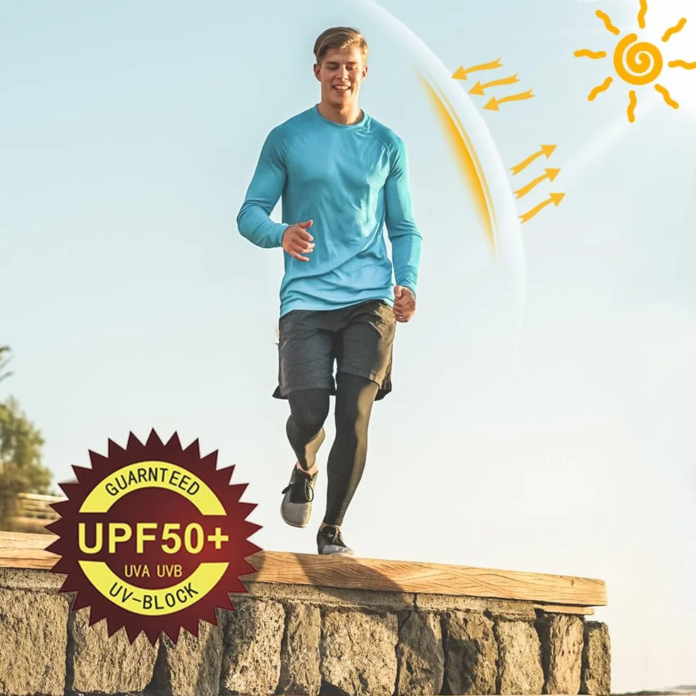 Willit Camisetas de protección solar UPF 50+ manga larga SPF UV ligera atlética correr