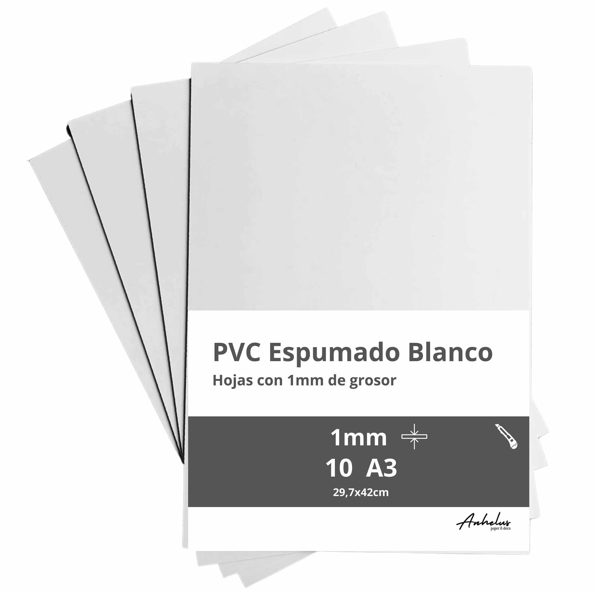 10 hojas A3 PVC Espumado Blanco 1mm | Planchas de pvc expandido para manualidades
