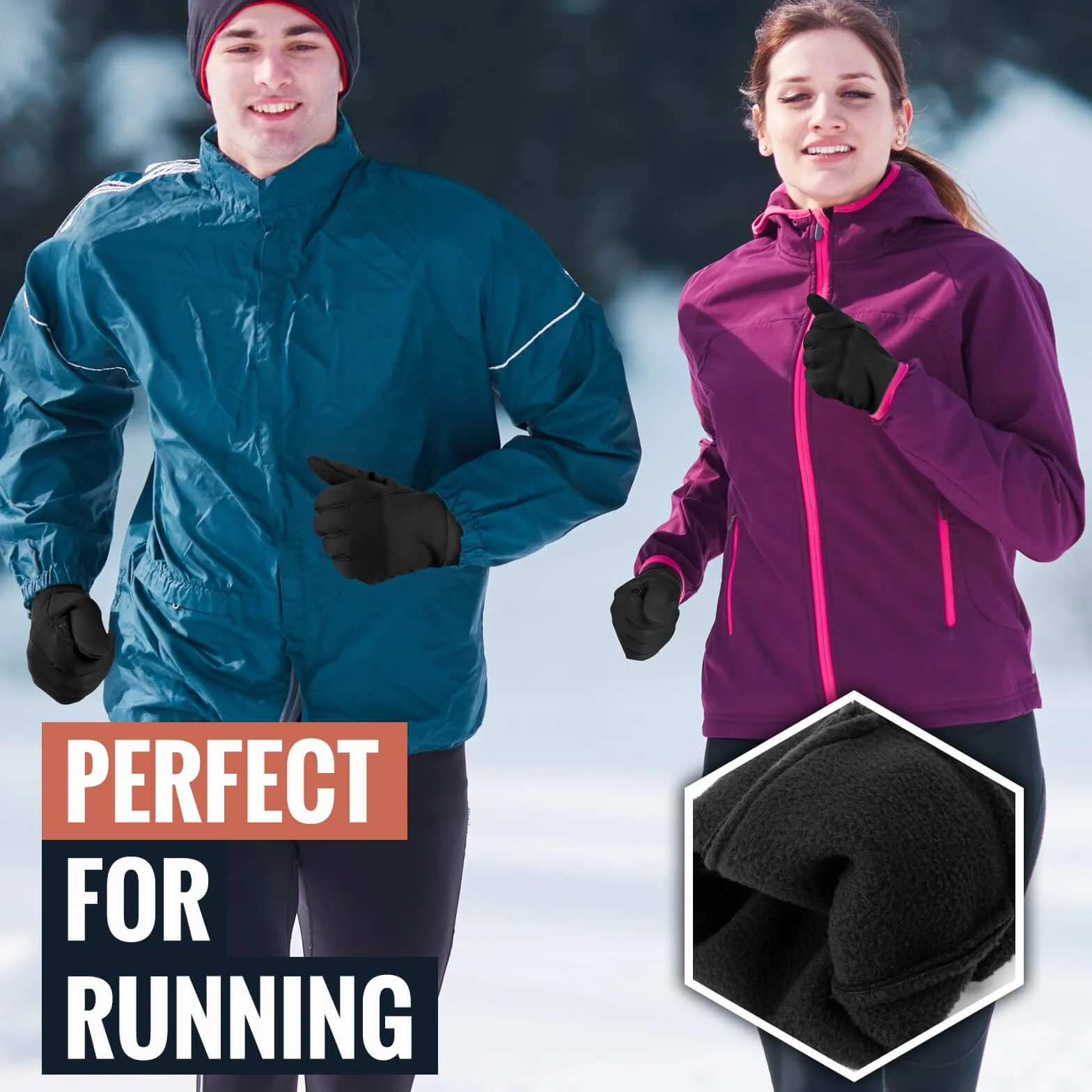 OZERO Guantes de invierno para pantalla táctil para hombre: guantes cálidos para correr, resistentes al viento, resistentes al agua, guantes térmicos ligeros para senderismo, ciclismo, conducción